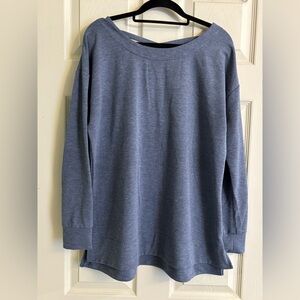 ZeroXposur Heather Blue Long Sleeve Criss Cross Back Tee